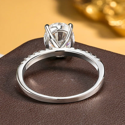 Bague Ovale en Moissanite et Argent Sterling 925 pour Femme - Élégance Sans Décoloration