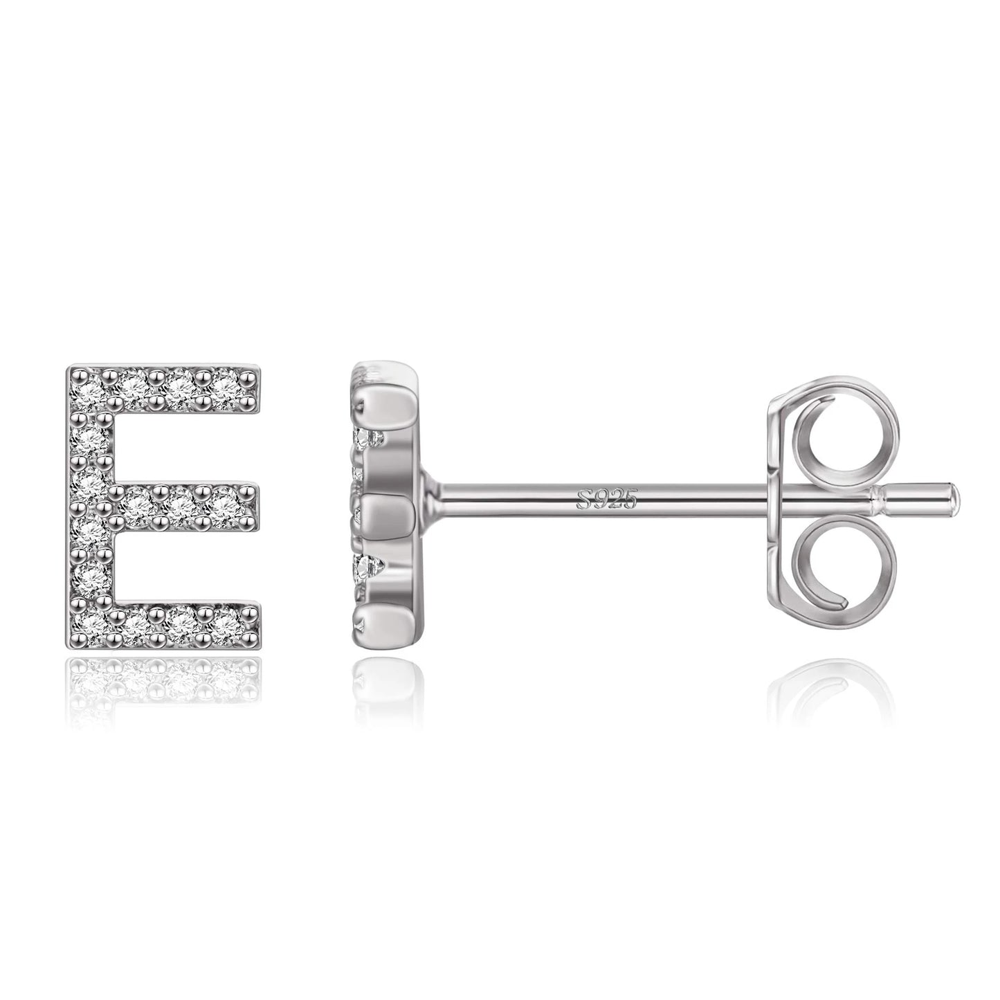 Boucles d’Oreilles en Argent Sterling 925 avec Zircons – Élégance Personnalisée avec Lettres – Bijoux Tendance pour Femmes