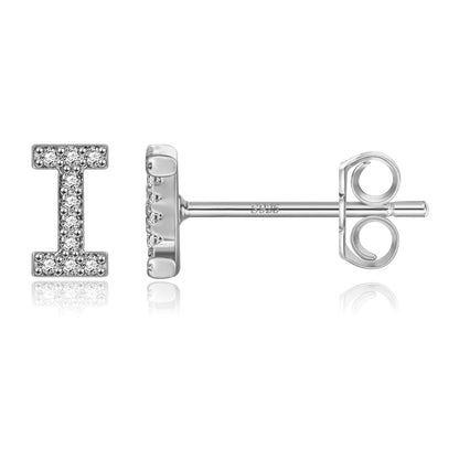 Boucles d’Oreilles en Argent Sterling 925 avec Zircons – Élégance Personnalisée avec Lettres – Bijoux Tendance pour Femmes