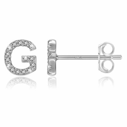 Boucles d’Oreilles en Argent Sterling 925 avec Zircons – Élégance Personnalisée avec Lettres – Bijoux Tendance pour Femmes