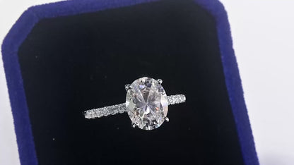 Bague Ovale en Moissanite et Argent Sterling 925 pour Femme - Élégance Sans Décoloration